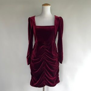 Nicholas Ruched Velvet Mini Dress - sz 4 US